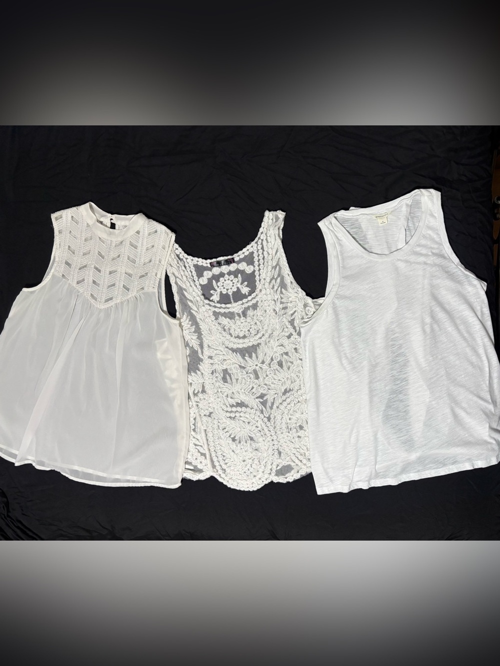 Women’s White Sleeveless Tops | Lot of 3 | Summer Wear